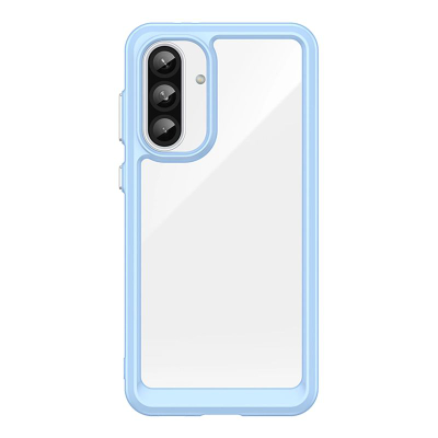 Këllëf telefoni Outer Space për Samsung Galaxy A36, kornizë e butë, pjesë e pasme e tejdukshme, blu