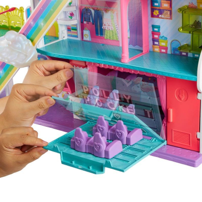 Lodër argëtuese Mattel Polly Pocket Sweet Adventures Rainbow Mall, 4+