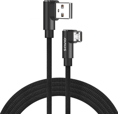 Kabllo USB Savio CL-161, USB-A me microUSB, 1 m, e zezë