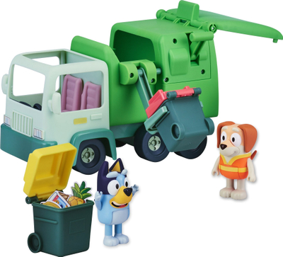 Set lodrash TM Toys Bluey Garbage Truck, kamion plehrash me figura, jeshil