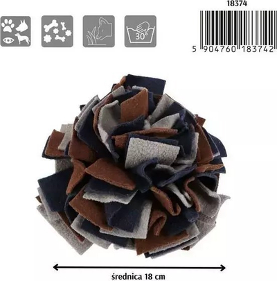 Top nuhatjeje për qen Dingo Scent Ball, 18cm, shumëngjyrësh