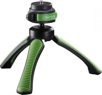 Tripod tavoline Mantona Kaleido Gaia Mini, me kokë sferike, lidhje 1/4\", ngjyrë lime green