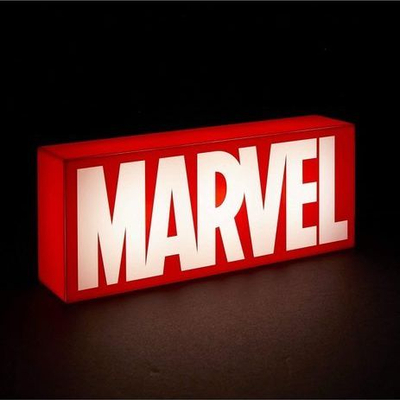 Dritë dekorative Disney Marvel Logo Light, 30 cm, për tavolinë, e kuqe