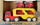 Lodër kamion transportues Mega Creative 524554, me dy kate, me 4 makina zjarrfikse të vogla, i kuq