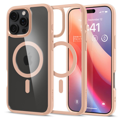 Kapak për iPhone 16 Pro Max Spigen Ultra Hybrid MagSafe, rozë