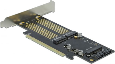 Kartë zgjerimi Delock PCIe 4.0 x16 90486, M.2 M Key dhe B Key, mSATA, e zezë