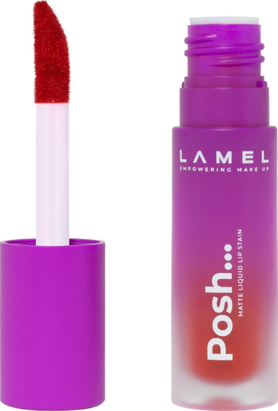 Ruzh i lëngshëm mat LAMEL Posh Matte, 4g, nuanca 406 Ruby Red, i kuq