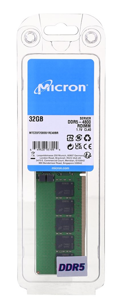 RAM Micron, 32GB, DDR5 RDIMM, 4800MHz