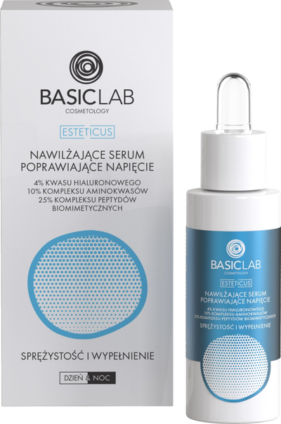 Serum fytyre BasicLab Esteticus, 4% acid hialuronik, hidratues, 30ml