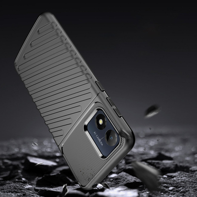 Maskë telefoni Thunder Case për Motorola Moto E13, TPU, kundër goditjeve, e zezë