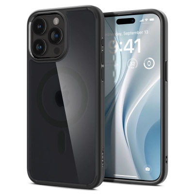 Mbështjellëse për iPhone 15 Pro Max Spigen Ultra Hybrid MagSafe, e zezë