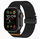 Rrip dore Tech Protect Nylon Clasp për Apple Watch 44 45 46 49mm, najlon i qëndrueshëm, mbyllje metalike, i zi