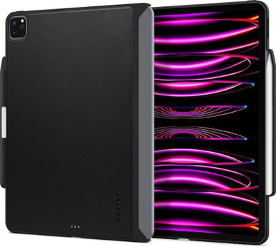 Mbrojtëse tableti Spigen Thin Fit Pro për iPad Pro 12.9" 2021–2022, me mbajtëse për Apple Pencil, e zezë