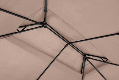 Çadër kopshti Uniprodo pergolë, 3x4 m, hekur, bezhë