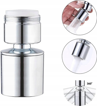 Zgjatim aerator rubineti XL1028, M22 M24, dy rryma uji, ngjyrë argjendtë