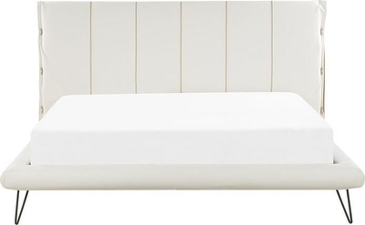 Shtrat Beliani Betin, 180x200 cm, lëkurë artificiale, krem e bardhë
