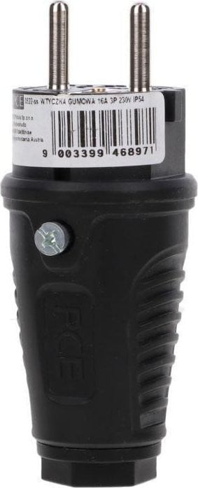 Prizë portative PCE RUBBER PLUG 0522-ss, 16A 3P 230V, IP54, e zezë
