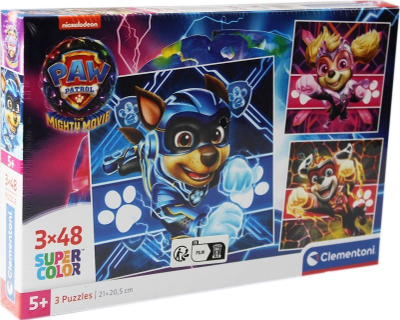 Puzzle Clementoni Paw Patrol The Mighty Movie, 3x48 copë, për kalamaj 5 vjeç