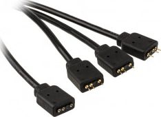 Kabllo zgjatëse RGB Akasa MOLE-055, 3-pin në 3x 3-pin, 0.5m, e zezë