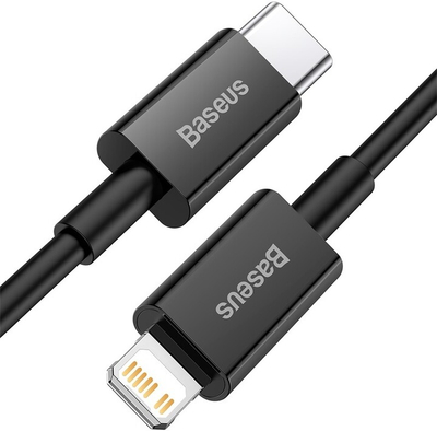 Kabllo për karikim / të dhëna Baseus Superior Series USB-C - Lightning, 20W, 1m, e zezë