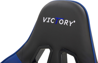 Karrige gaming Victory Swivel, lëkurë sintetike, me mbështetëse këmbësh, zi me blu