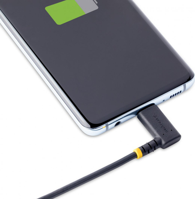 Kabllo karikimi StarTech.com, USB A në USB C, 30cm, kënd i djathtë, i zi