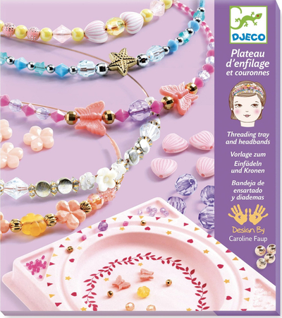 Set artizanal për diadema me rruaza DIY, 4 diadema, shumëngjyrësh