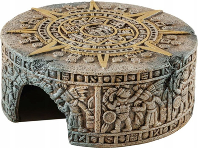 Strehimore terrariumi Exo Terra Aztec Calendar, Medium, për zbukurim, gri me të artë