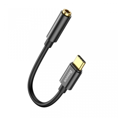 Adapter audio Baseus L54, USB C në 3.5mm, i zi