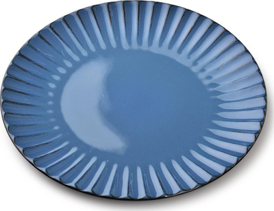 Pjatë e sheshtë Affek Design Evie Blue, qeramike, 27cm, blu