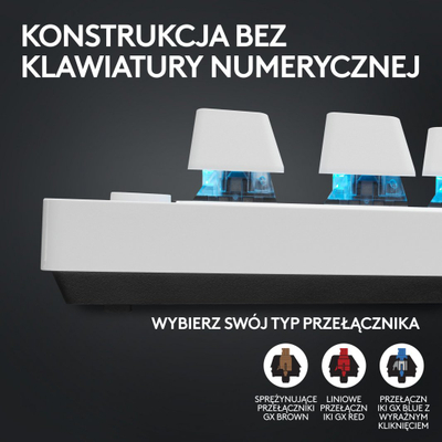 Tastierë Logitech PRO X TKL Lightspeed GX Brown (920-012148), e bardhë