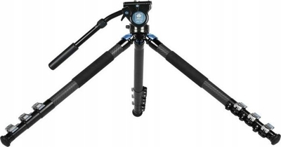 Tripod fotografik SIRUI Landscape me kokë video VH-10, fibër karboni, mban gjer në 18 kg, i zi