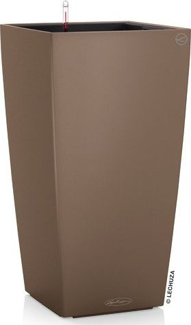 Vazo vetë-ujitëse Lechuza Trend Cubico Color, 22", plastike, ngjyrë arre (nutmeg) mat