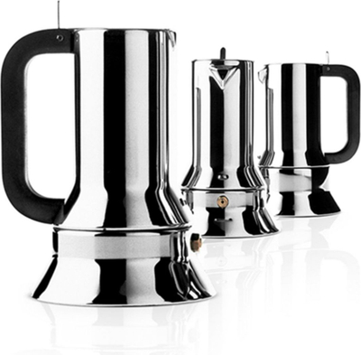 Xhezve espresso Alessi Forato, 3 filxhanë, çelik inox, argjendtë