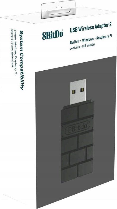 Adapter wireless USB 8BitDo Wireless USB Adapter 2 83DC02, për kontrollorë Bluetooth, për Nintendo Switch Windows macOS
