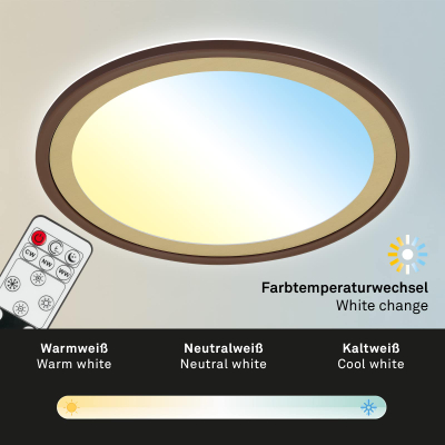 Ndriçues Briloner Led 42 cm, 22W, 3000 lm, kafe/ari