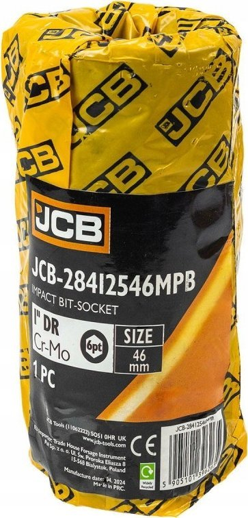 Bit goditës JCB 1" 46mm, 6-këndor, i zi