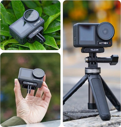 Adapter magnetik Telesin OA TPM T04 për DJI Action 3 dhe 4, montim GoPro, i zi