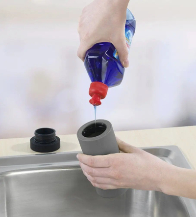 Dozator sapuni Wenko 24764, 250 ml, plastikë dhe silikon, gri