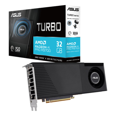 Kartë grafike ASUS Radeon AI PRO R9700 Turbo, 32GB, profesionale, e zezë