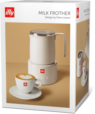 Shkumues qumështi elektrik Illy Milk Frother, për qumësht të nxehtë dhe të ftohtë, i bardhë