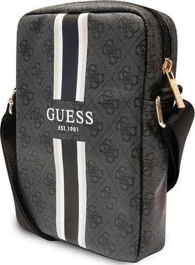 Çantë tableti Guess 4G Stripes, deri 8", lëkurë ekologjike, e zezë