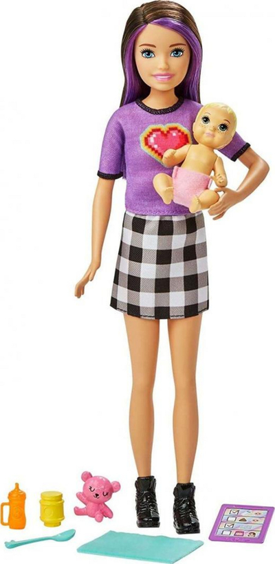 Kukulla Barbie Mattel Skipper, Dado + Bebe