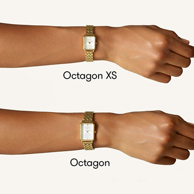 Orë dore për femra Rosefield The octagon XS Mesh Gold, e artë
