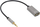 Adapter audio Manhattan 356107, 3.5mm mashkull në 2x 3.5mm femër, 20cm, argjend e zezë