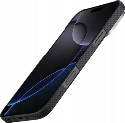 Mbulesë telefoni Pitaka x Aries Tactile Woven, NoProblemo, për iPhone 16 Pro, e zezë