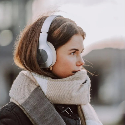 Kufje Soundliving Soul Ultra Wireless, over ear, me mikrofon, ngjyrë argjendtë