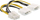 Kabllo adaptuese energjie InLine 26628C, 2x Molex në PCIe 8 pin, 0.15m, e verdhë
