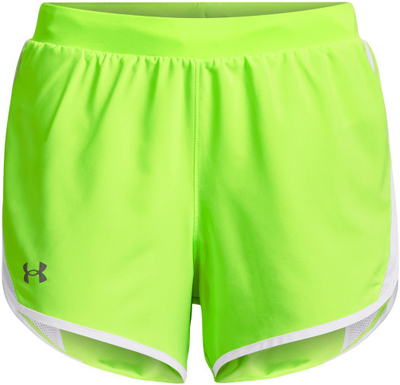 Shortse vrapimi Under Armour Fly By 2.0 për femra, frymëmarrëse, reflektuese, jeshile neoni