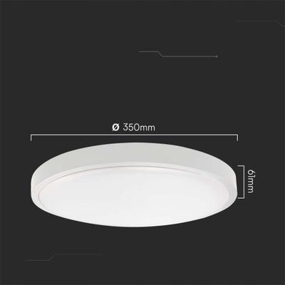 Plafonierë LED me sensor 295mm, 24W, 2400 lumen 4000K, e bardhë